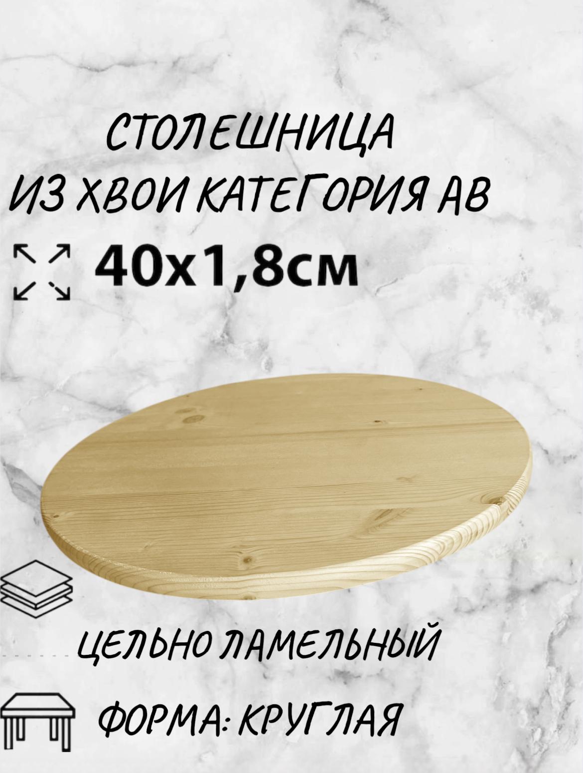Столешница из хвои категория АВ 40х1,8см